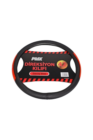 Pmx Geçmeli Direksiyon Kılıfı Fosforlu Siyah Türk Bayrağı 42 Cm Teq-002bk/rd Kırmızı