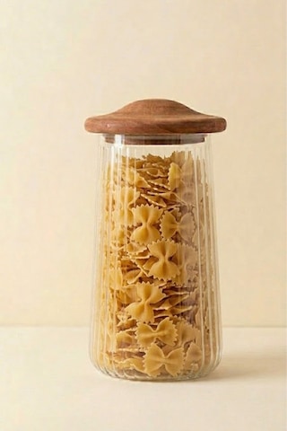 Akasya Mushroom Vakumlu Cam Kavanoz Baharatlık 1300 Ml Şeffaf