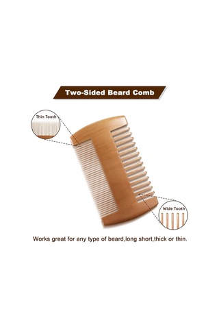 Sakal Tarağı Sakal Ahşap Tarak, Bıyık Tarağı Ahşap Deri Kılıflı