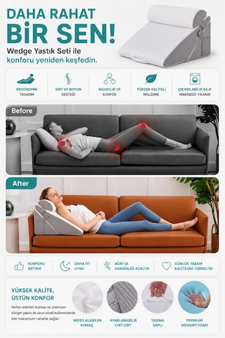 Flexrest 10 U 1 Arada Destek Yastığı, , Bel, Sırt, Diz Ve Bacak Minderi Beyaz