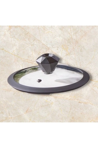 Diamond Silikon Kenarlı 16 Cm Cam Tencere Kapak Ve Elmas Model Te