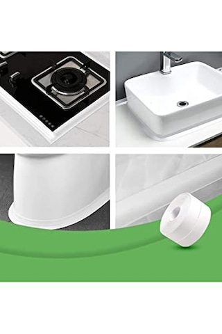 Sızdırmazlık Bandı Lavabo Bantı Banyo Mutfak Lavabo Küvet Duş Teknesi Su Geçirmez Kenar Bant 320 Cm X 37 Mm Genel