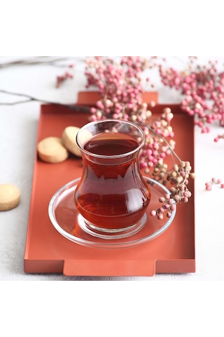 LAV Eda Cam Çay Seti 6 Kişilik 170 ml (6 Çay Bardağı, 6 Çay Tabağı)