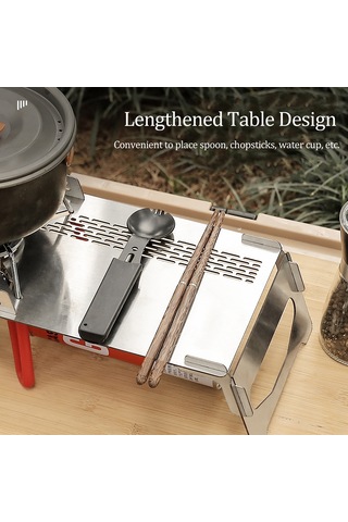 Padalink Soto310 Taşınabilir Paslanmaz Çelik Kamp Masası Ve Isıya Dayanıklı 4 Bacak Kılıfı Seti Gümüş