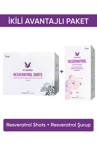 İkili Avantajlı Paket 1 Resveratrol Shots + Resveratrol Şurup