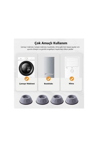 Makinamatik Makina Matik Çamaşır Makinesi Titreşim Önleyici - Keçeler - Tek Ebat - Çok Renkli
