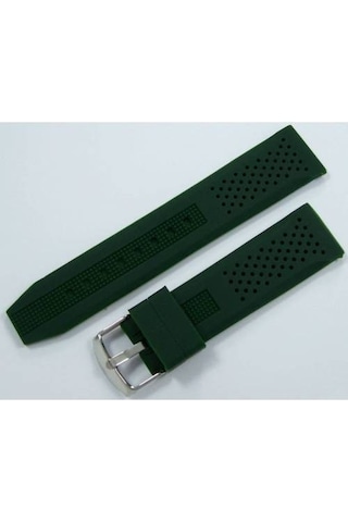 Lacost Model Saat Kordonu Haki Yeşil 24Mm Silikon Kordon
