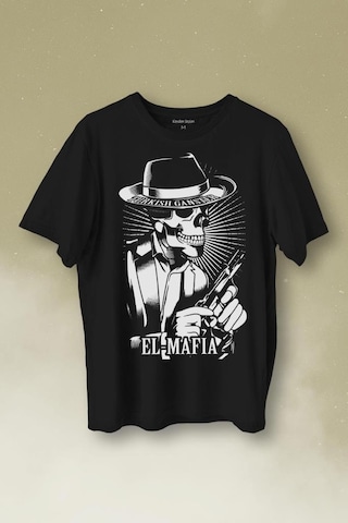 Turkish Ganster El Mafia Mafya Temalı Baskılı Tişört Unisex T-shirt 001
