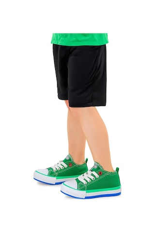 Kiko Kids Tinna Bağcıklı Erkek Bebek Keten Spor Ayakkabı Yeşil
