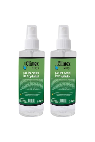 Clintex Kimya Saf Ipa %99.9 Izopropil Alkol Yüzey Temizleyici 2x200 Ml Clintex Kimya Saf Ipa %99.9 Izopropil Alkol Yüzey Temizleyici 2x200 Ml