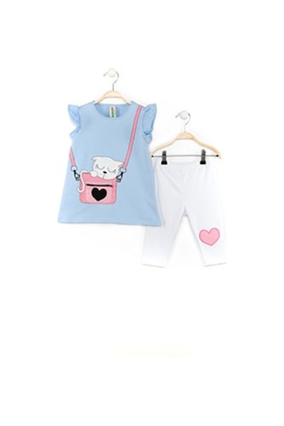 Denokids Çantada Pisi Tunik Takım Çok Renkli