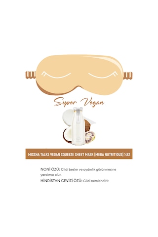 Missha Besleyici&Aydınlatıcı Vegan Uyku Maskesi10g Talks Vegan Squeeze Pocket Sleeping Mask Mega Nutritious