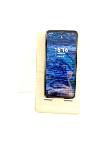 2 Adet Ahşap Desenli Mdf Harfli Telefon Tutucu