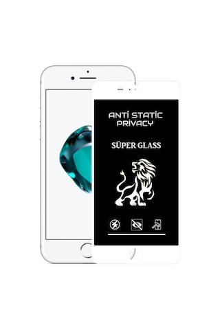 Apple Uyumlu iPhone Se 3 2022 Tam Kaplayan Anti Statik Hayalet Süper Cam Ekran Koruyucu - Beyaz