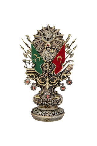 Nakkaş Osmanlı Boytu Büyük Boy Antik Sarı / Yeşil Taşlı