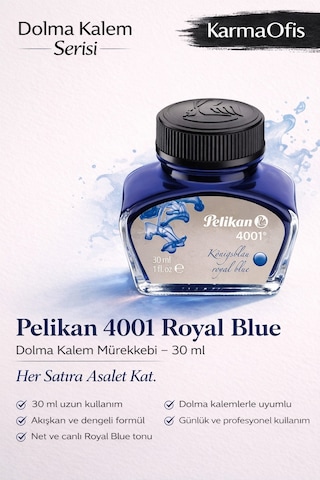4001 Royal Blue Dolma Kalem Mürekkebi 30 Ml Canlı Klasik Mavi Diğer