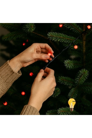 Led Dekor Işık 5m Mini Top Şerit Aydınlatma Yılbaşı, Parti, Ev & Mağaza Dekoru Kırmızı