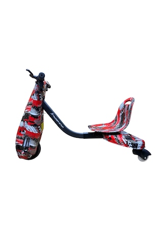 Drift Car Elektrikli Kaykay Drift Scooter Bluetooth Hoparlörlü RS-R1 Red Extreme Grafiti