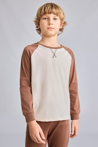 Defacto %100 Pamuk Bisiklet Yaka Reglan Uzun Kollu Üst Lastik Paça Alt 2li Pijama Takımı Erkek Çocuk I1443a826aubn321 Kahve-bn321