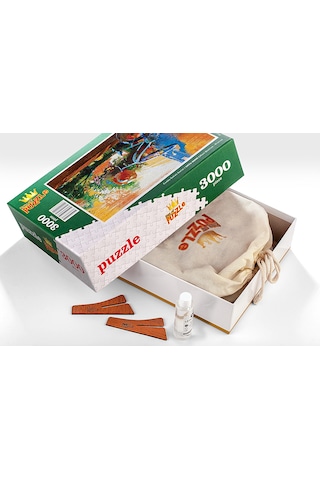 King Of Puzzle Mavi Bisiklet - Fransa Ahşap Puzzle 3000 Parça