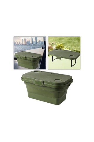 Homyl Katlanabilir Piknik Sepeti Taşınabilir Araba Yıkama Yeşil