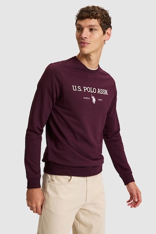 U.S. Polo Assn. Erkek Bordo Bisiklet Yaka Regular Fit Basic Sweatshirt 50333273-vr180 Dark Plum