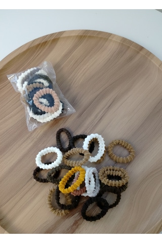 Şehrazat Handmade 6li Fitilli Renkli Havlu Lastik Toka Seti Çok Renkli