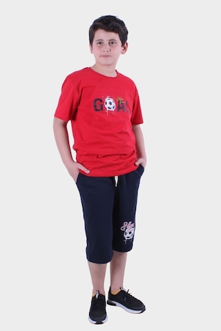 Fyk Kids Erkek Çocuk Alt-üst Kapri-tişört Takım Kırmızı