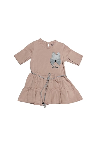Mini Pink Lila Bağlama Detaylı Elbise Lila
