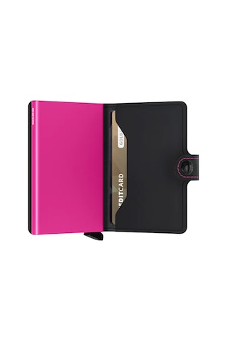 Secrid Miniwallet Matte Cüzdan, Siyah-fuşya Çok Renkli