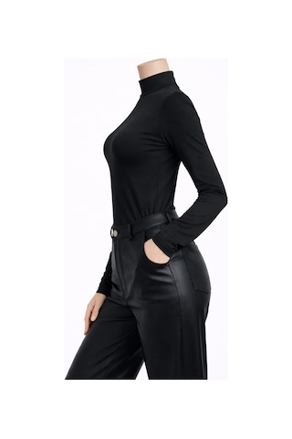 Belpa Kadın Uzun Kollu Body Tekli Siyah