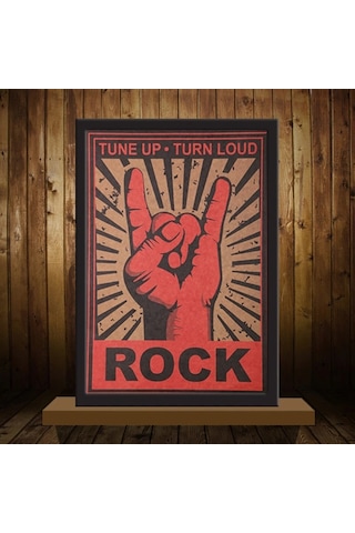Rock And Roll Tune Up Turn Loud Retro Poster Af025