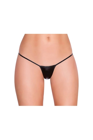 Asilsen Desire İn Motion Lame Fantezi Kadın Parlak G String Tanga Siyah