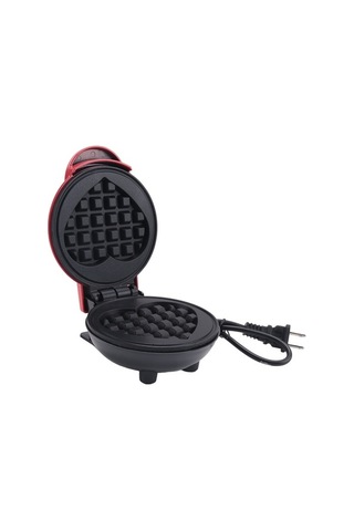 Ulzyvf Mini Waffle Makinesi Kırmızı Elektrikli Kahvaltılık Abd Kırmızı