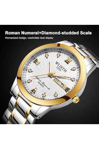 Yunboo Wlısth Q351 Kadın Kol Saati - Paslanmaz Çelik Kordon, 30m Su Geçirmez, Akıllı Gündem/tarih Gösterimi, Akşam Görünürlüğü, Zirve Kol Saati Çok Renkli