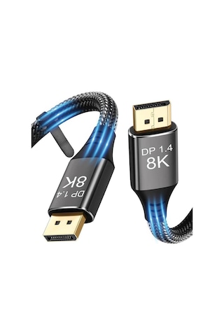 3 Metre - 8k Displayport To Displayport 1.4 Kablo - Ultra Hd 8k 60hz , 4k 144hz - Freesync, G-sync