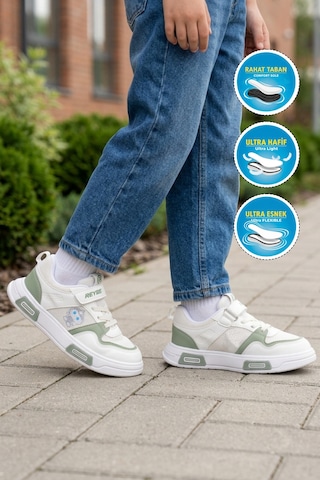 Reyber 026 F Beyaz-mint Yeşil Unisex Çocuk Spor Ayakkabı