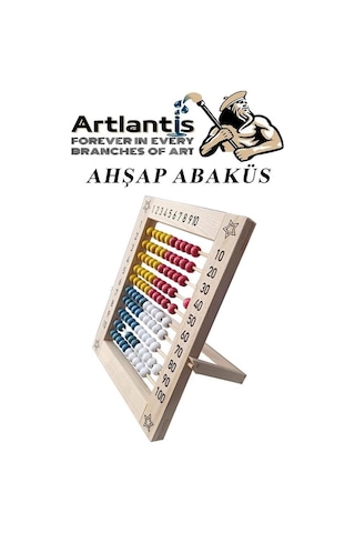 Artlantis Ahşap Mishap 1 Adet Naturel Sayı Sayma Boncuğu Lüks Ahşap Abaküs Okul Öncesi 1. Sınıflar İçin