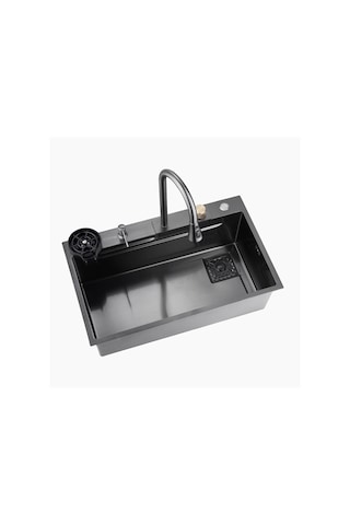 Krome Teknolojik Akıllı Eviye Seti Kombine Basic Nano Siyah Krm1010-Bl