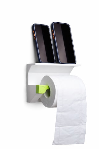 Telefon Raflı Tuvalet Kağıdı Tutucu Çok Amaçlı Banyo Organizer Tuvalet Kağıdı Askılığı Telefon Ve Eşya Raflı Aparat Beyaz