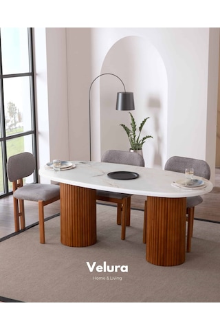 Artem Yemek Odası Takımı Yemek Masası + 4 Adet Sandalye Beyaz