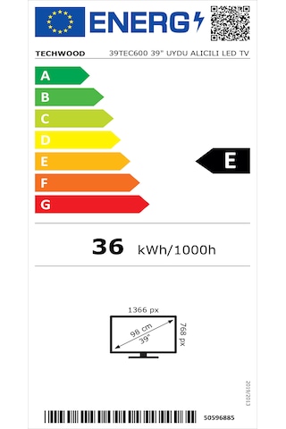 Techwood 39TEC600 39" HD Uydu Alıcılı LED TV