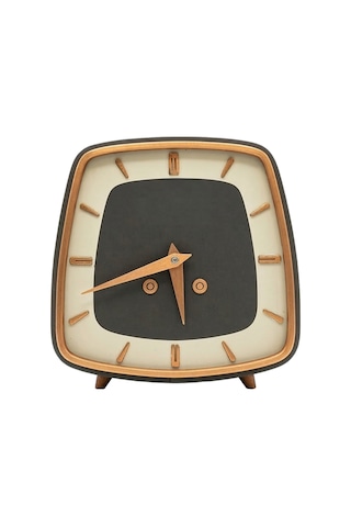 Fibrika Store Retro Tasarım Nostaljik Masa Saati Kahverengi-beyaz