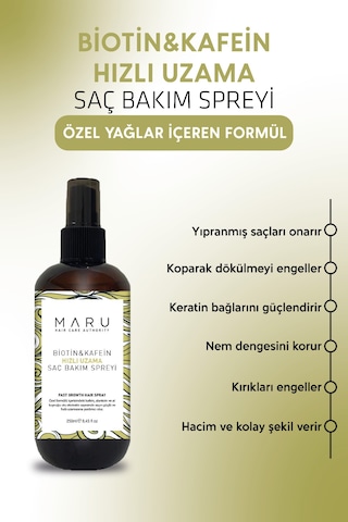 Maru Hızlı Uzamaya Yardımcı Biotin & Kafein Saç Spreyi 250 Ml