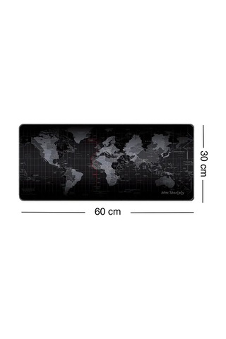 Mouse Pad Mouse Altlığı Büyük Mouse Pad 30x60 3mm Kaymaz Dünya Haritası Görselli
