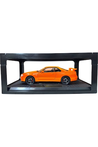 1:24 Metal Model Koleksiyon Araba Nissan Skyline Gt-r R34 Turuncu 19 Cm Döner Ön Tekerler