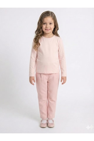 Xo Kids Kız Çocuk 3lü Alt Üst Takım 4-7 Yaş 52127 Pudra