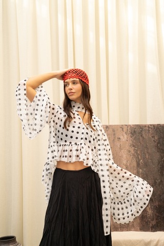 Mai Studios Polina Bağlama Detay Ekru Gömlek