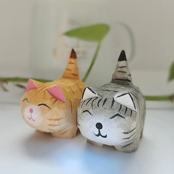 Trendooze Sunshine022 Gri Şişman Kedi Heykel Ev Dekorasyon Hediye