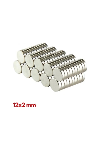 N35 12x2 Mm Neodyum Mıknatıs 250 Adet, Yuvarlak, Nikel Kaplamalı Kaliteli Ve Dayanıklı Ürün